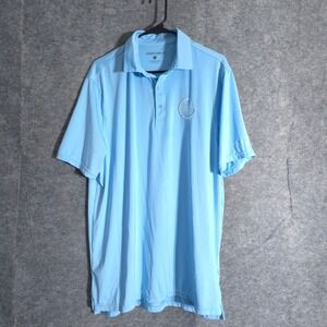 Short Par 4 Golf Polo Shirt Men's Blue Short Sleeve LPGA Gainbridge Boca Rio L